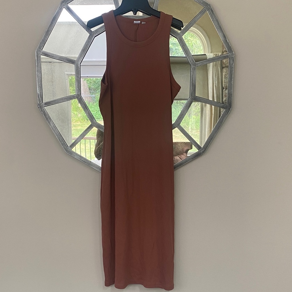 GAP Sleeveless Midi Dress in Rich Brown